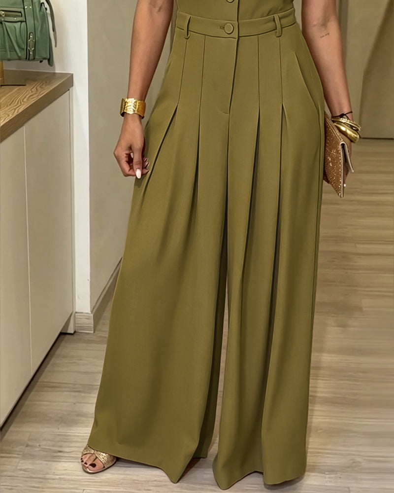 Cordelia Wide-Leg Suit Jumpsuit