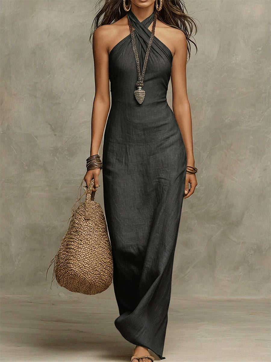 Adelina Voluminous Cotton-Linen Dress