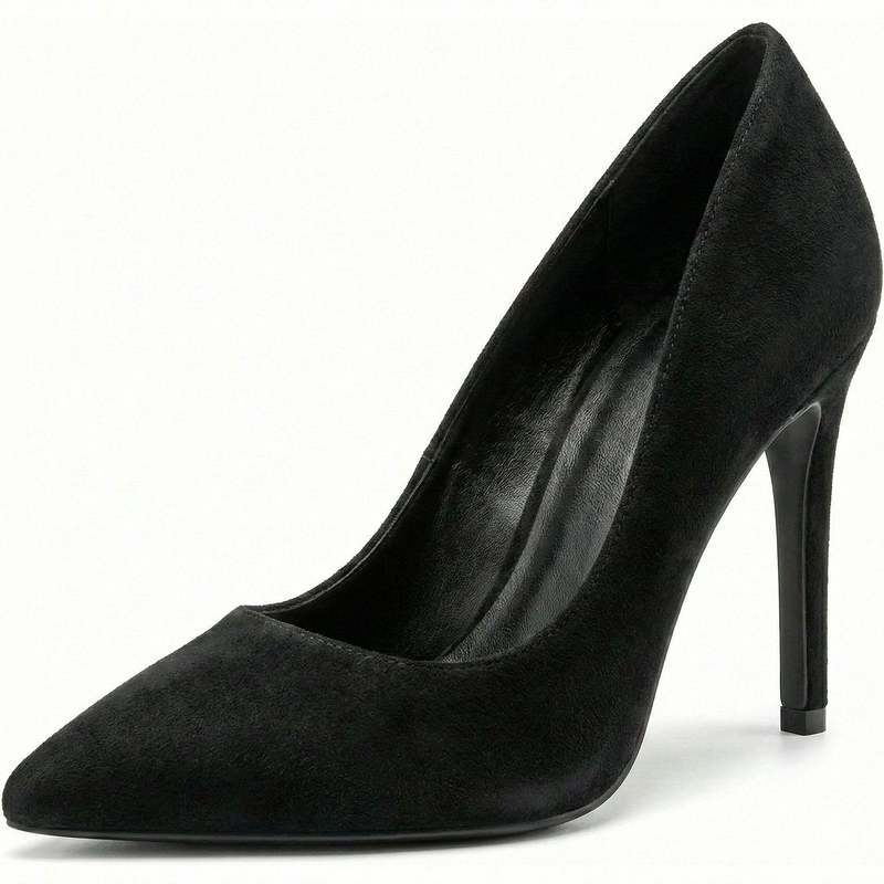 Beatrice Court Shoes in Black Suede