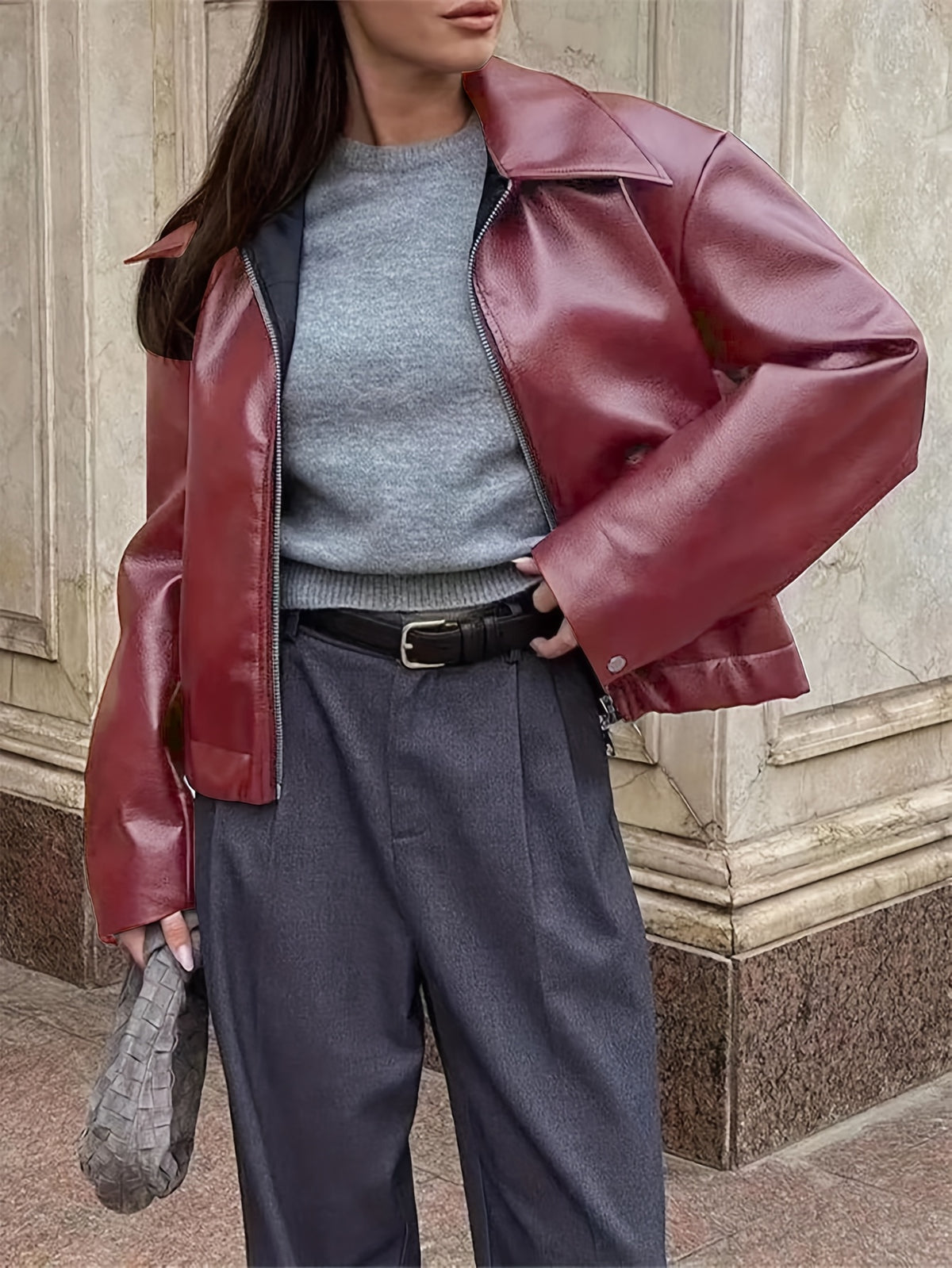 Scarlett Vintage Faux Leather Biker Jacket