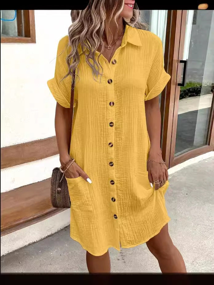 Cassia Buttoned Midi Shirt Dress