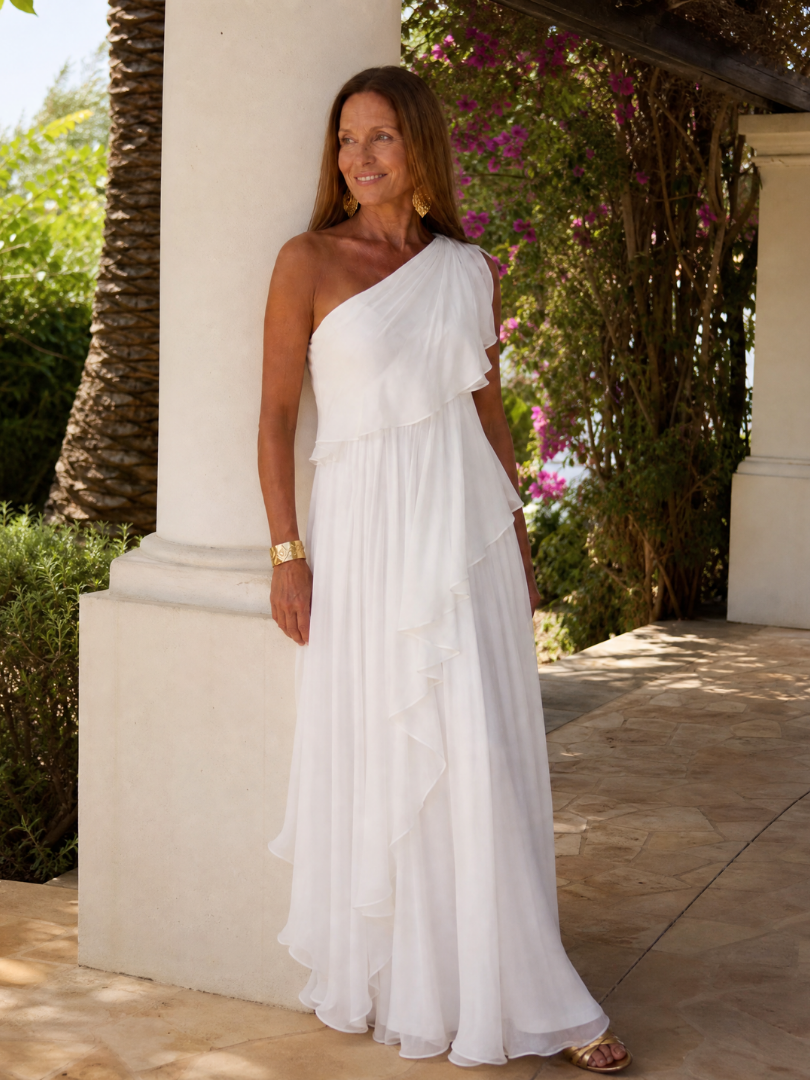 Valeria Ruffled One-Shoulder Maxi Dress