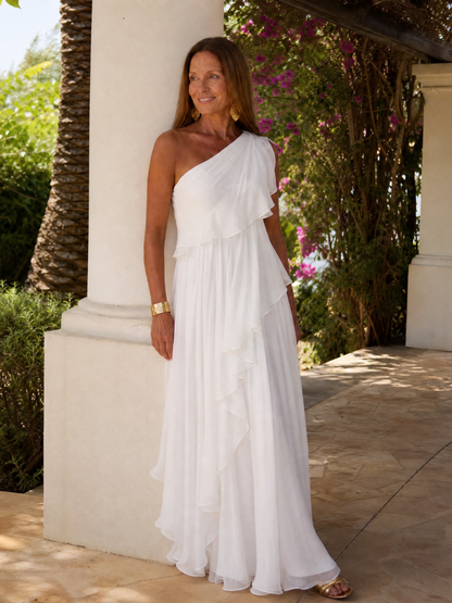 Valeria Ruffled One-Shoulder Maxi Dress