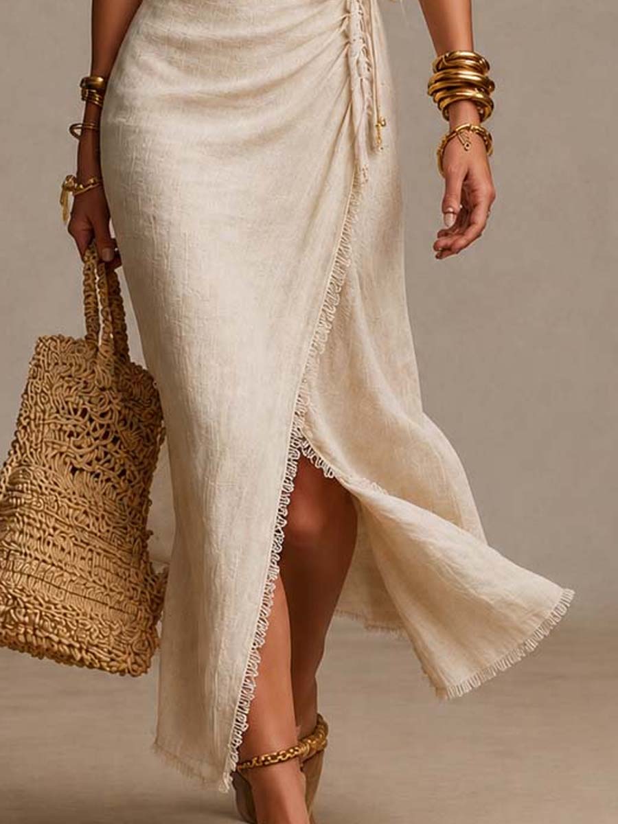 Nerina Draped Wrap Midi Dress