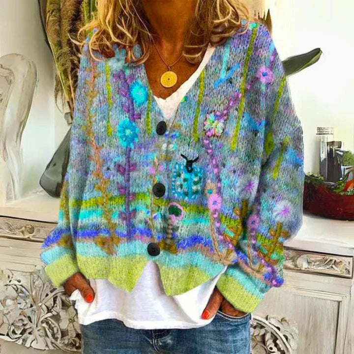 Angie Floral Knit Cardigan