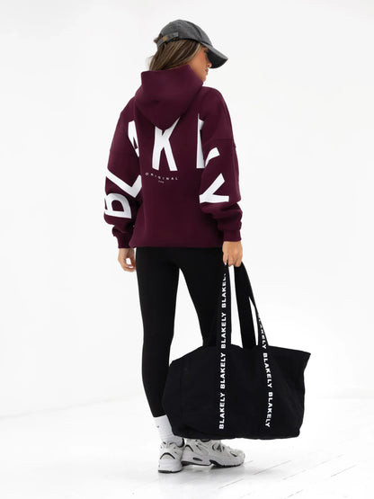 Isabel Oversized Hoodie - Dark Cherry