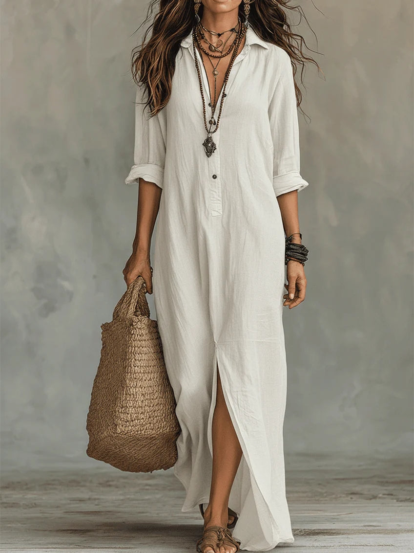 Alessia Soft Buttoned Maxi Dress