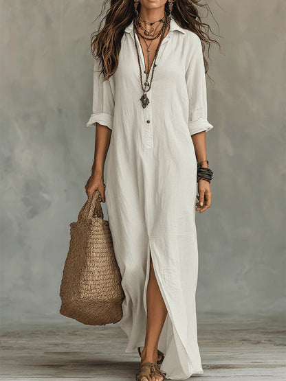 Alessia Soft Buttoned Maxi Dress