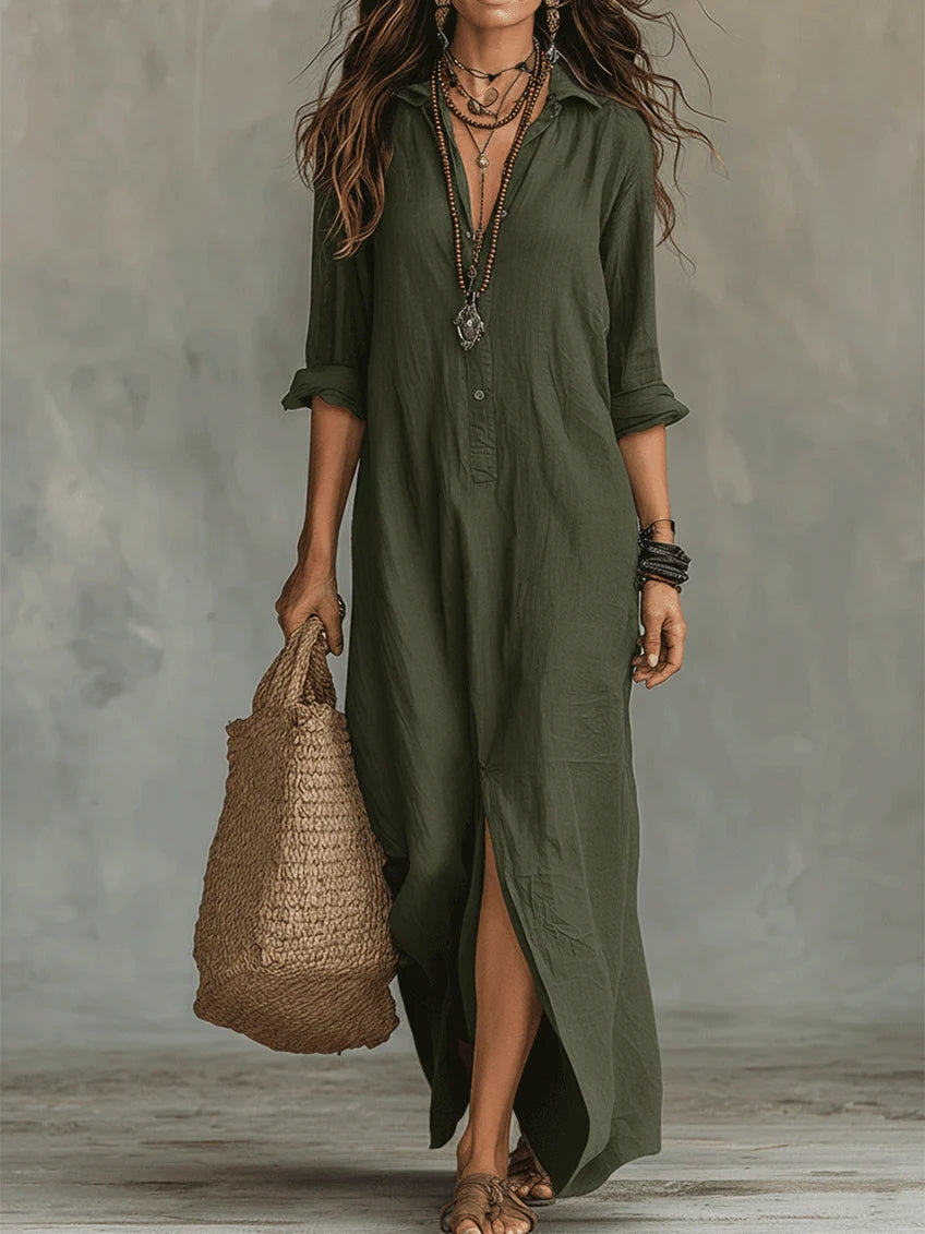 Alessia Soft Buttoned Maxi Dress