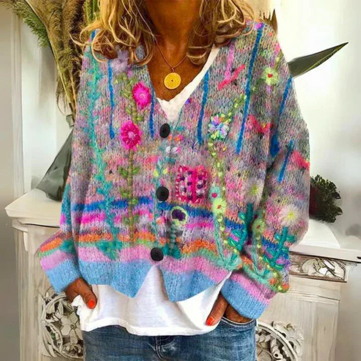 Angie Floral Knit Cardigan
