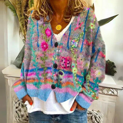 Angie Floral Knit Cardigan