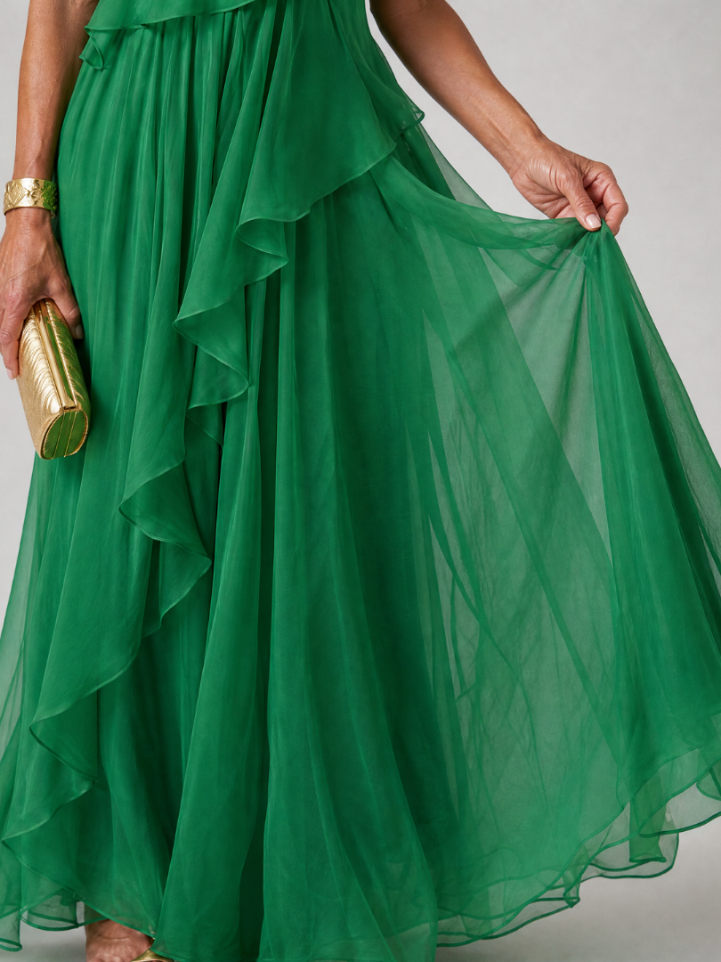 Valeria Ruffled One-Shoulder Maxi Dress