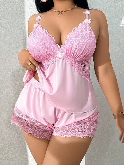 Solenne Lace-Trim Pyjama Set