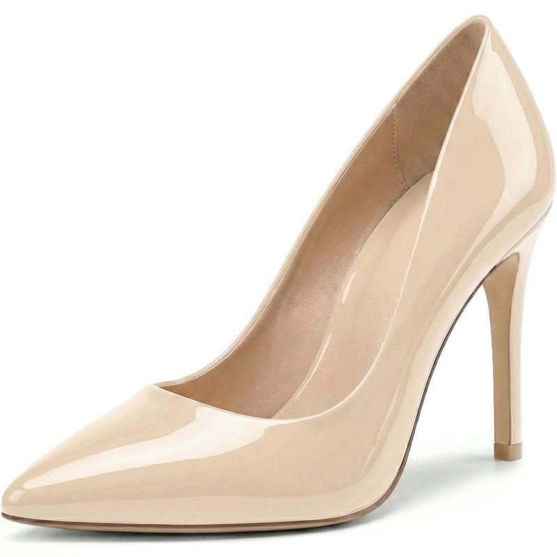 Beatrice Court Shoes in Nude Patent