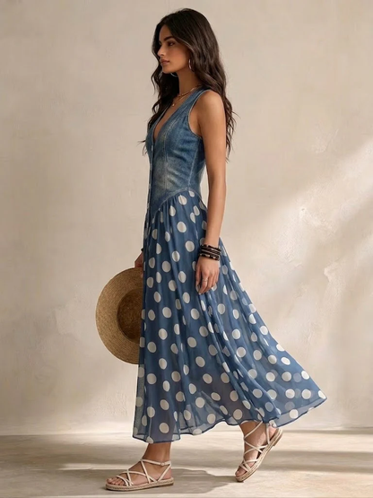 Charlotte Sleeveless V Neck Midi Dress