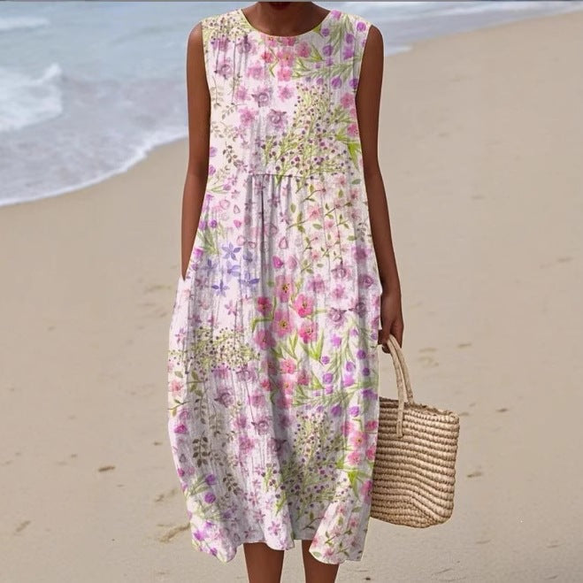 Florence Printed Pocket Midi Dress