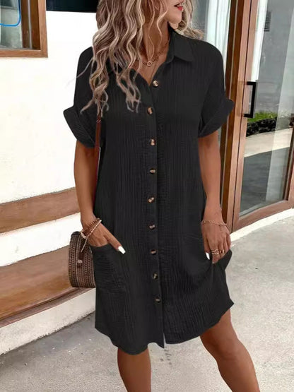Cassia Buttoned Midi Shirt Dress