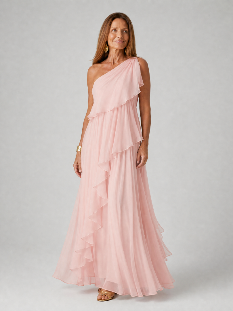 Valeria Ruffled One-Shoulder Maxi Dress