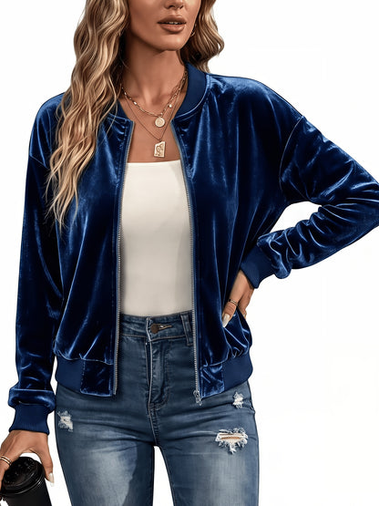 Charlotte velvet bomber jacket