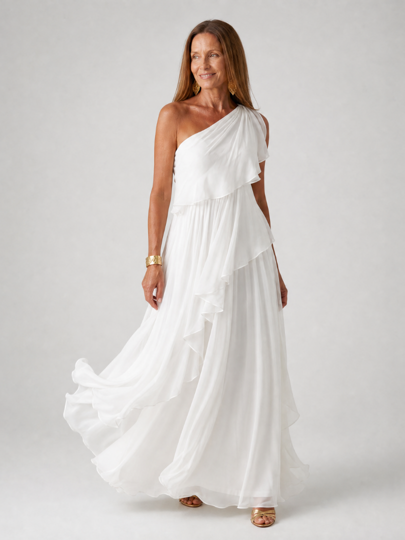 Valeria Ruffled One-Shoulder Maxi Dress