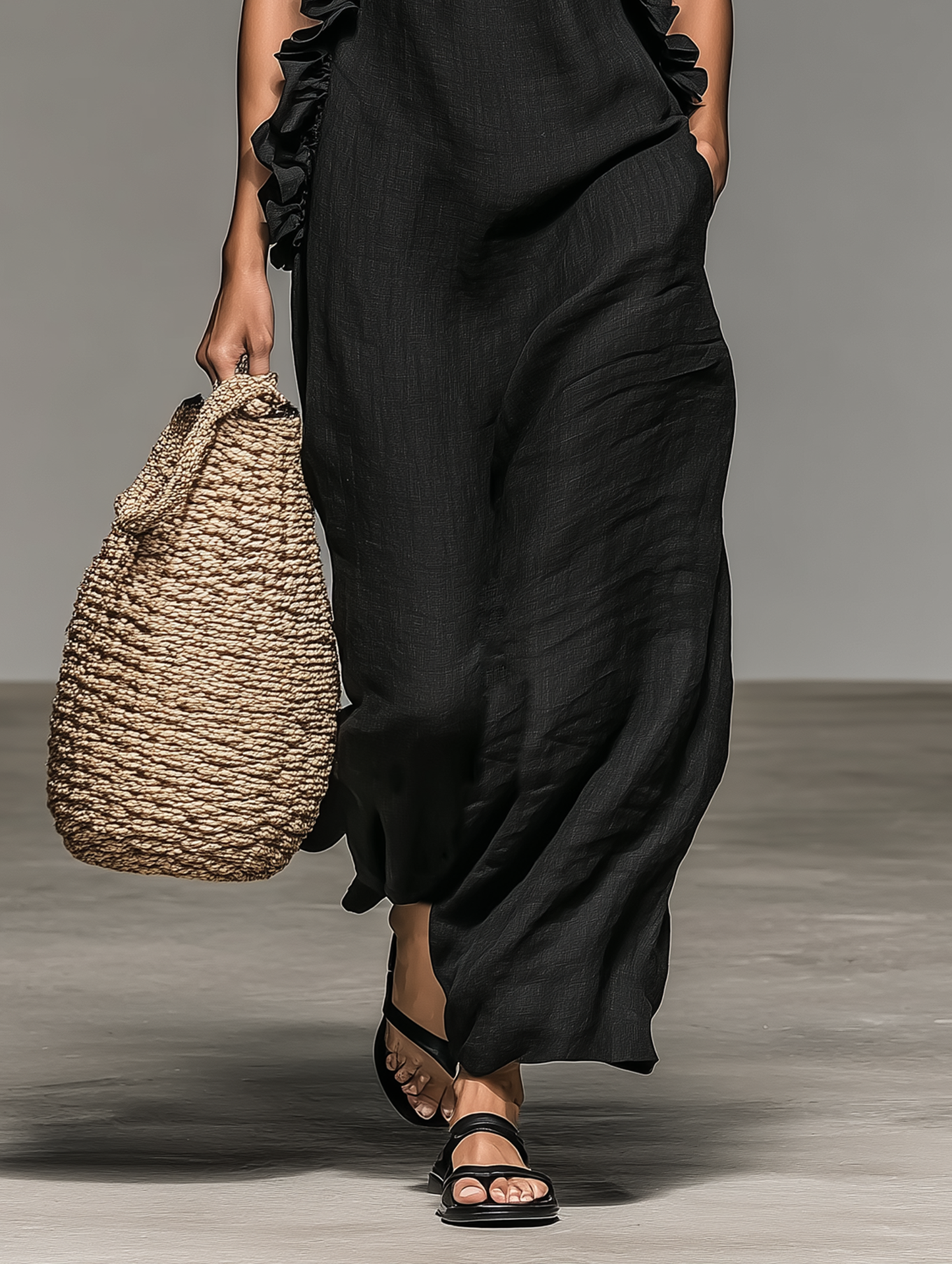Lora Ruffle-Detail Maxi Dress