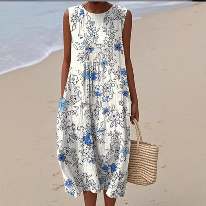 Florence Printed Pocket Midi Dress