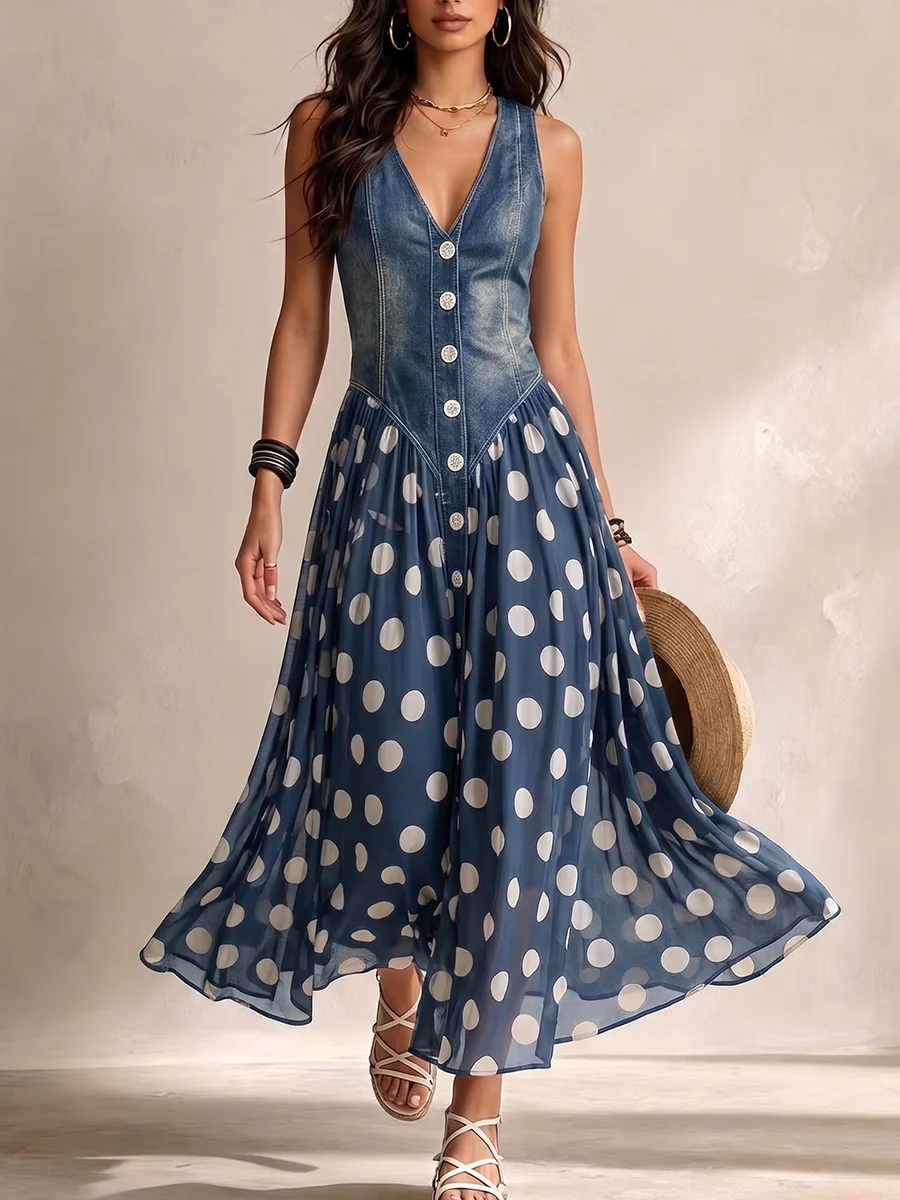 Charlotte Sleeveless V Neck Midi Dress