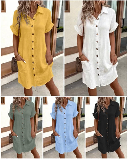 Cassia Buttoned Midi Shirt Dress