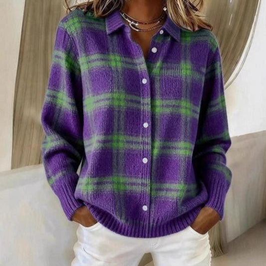 Florence | Plaid Knit Cardigan