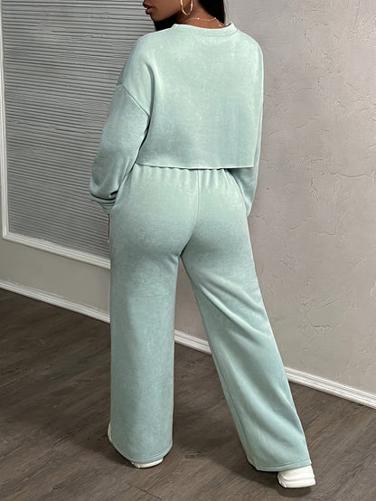 Relaxed Drawstring Lounge Set – Hoodie & Jogger Two-Piece