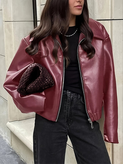 Scarlett Vintage Faux Leather Biker Jacket