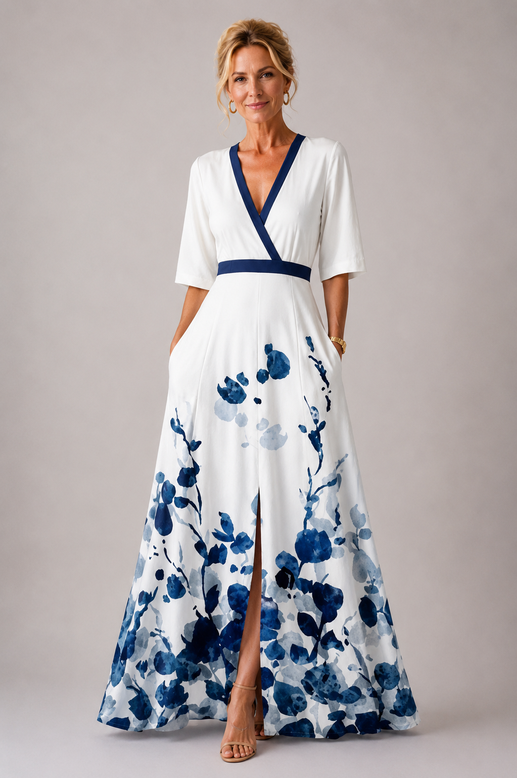 Sabina Refined Floral Print Dress
