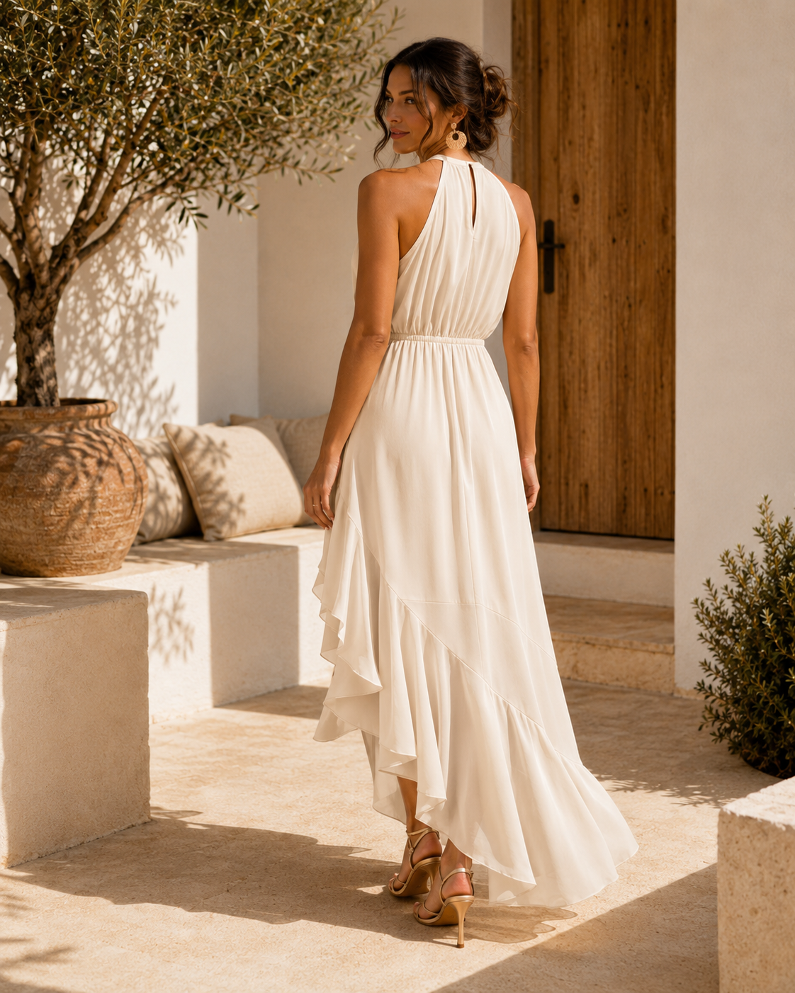 Gabriella Asymmetric Hem Elegant Dress