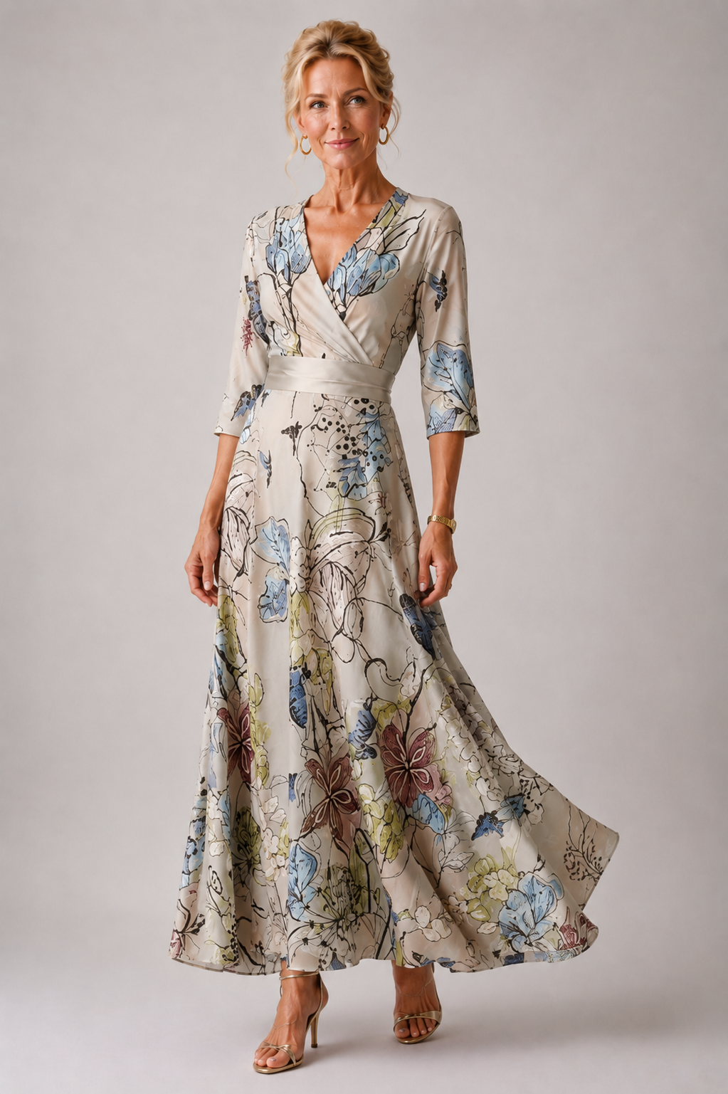 Sabina Refined Floral Print Dress