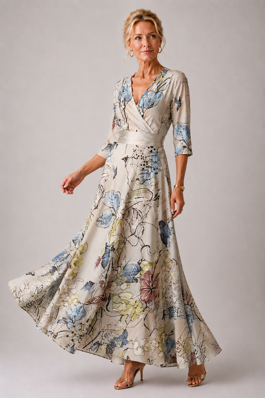 Sabina Refined Floral Print Dress