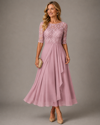Romina Flattering Lace Midi Dress