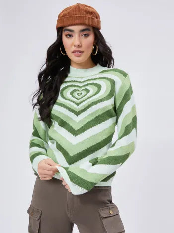 Beatrice Heart-Stitch Sweater
