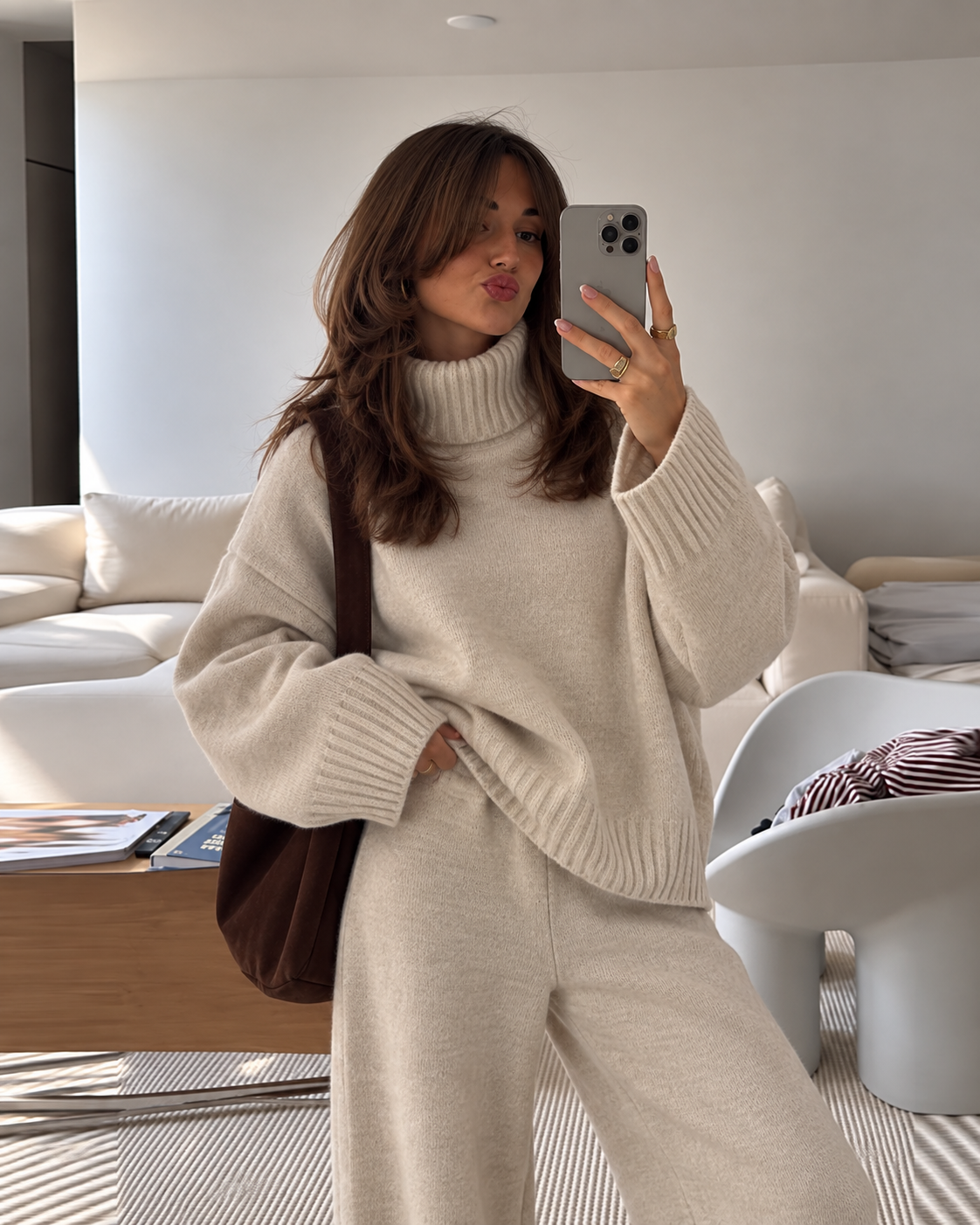 Knitted Roll-Neck Lounge Set