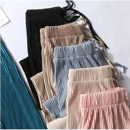 Thea Wide-Leg Silk Trousers