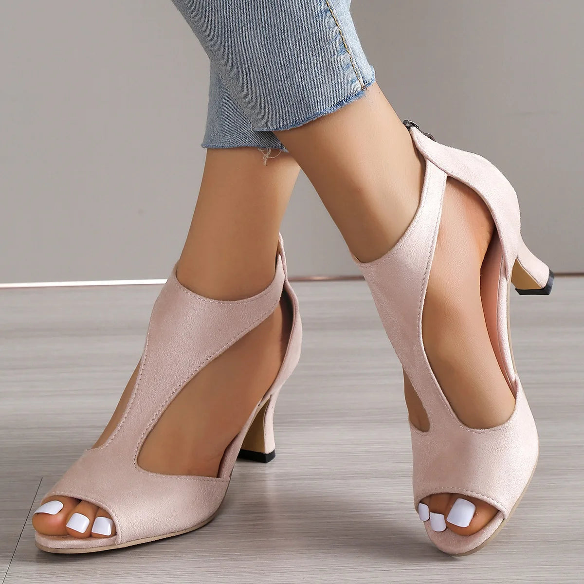 Seraphina Fish Mouth Heeled Sandals