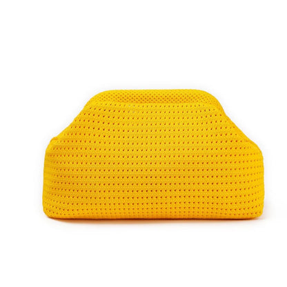 New Beach Bag Knitted Bag Hollow-Out Cloud Clutch Large-Capacity Versatile Color-Blocking Evening Bag Storage Pouch