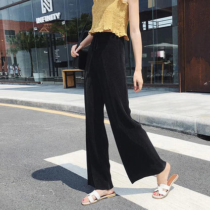 Thea Wide-Leg Silk Trousers