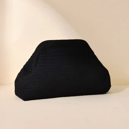 New Beach Bag Knitted Bag Hollow-Out Cloud Clutch Large-Capacity Versatile Color-Blocking Evening Bag Storage Pouch