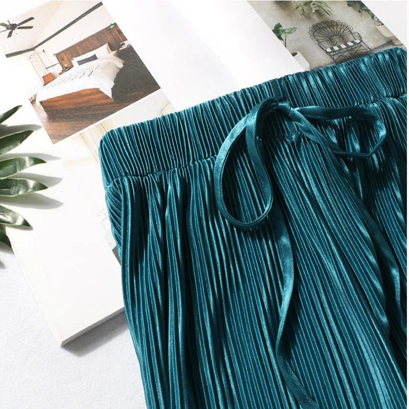 Thea Wide-Leg Silk Trousers