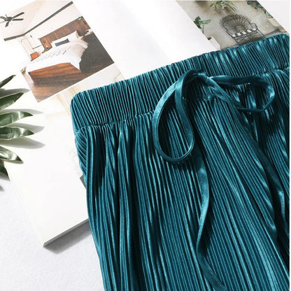 Thea Wide-Leg Silk Trousers
