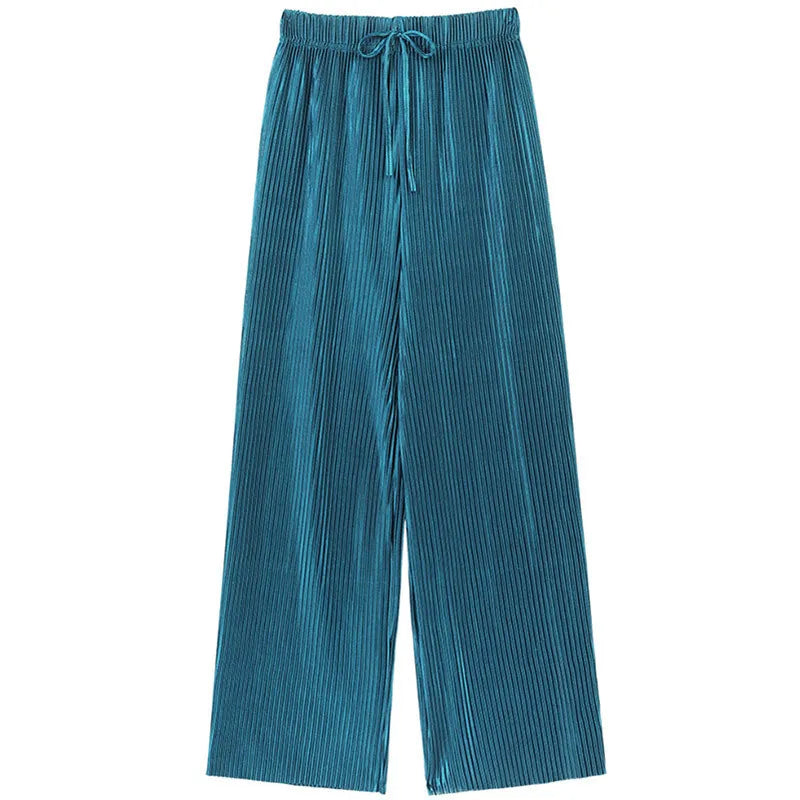 Thea Wide-Leg Silk Trousers