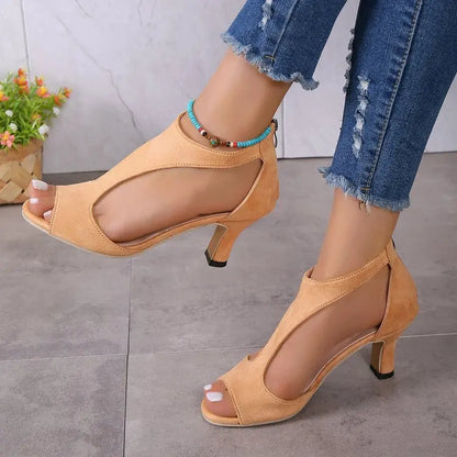 Seraphina Fish Mouth Heeled Sandals