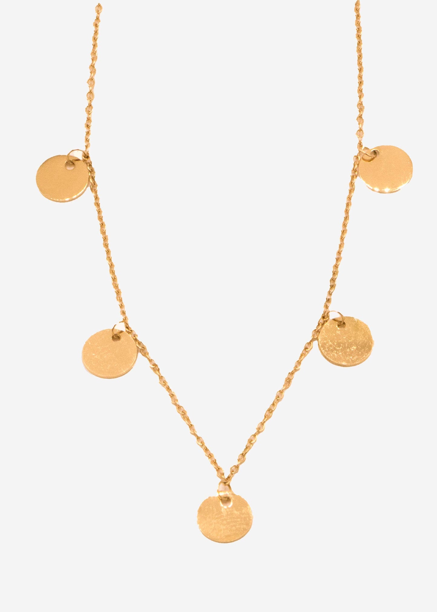 Round Disc Necklace - Gold