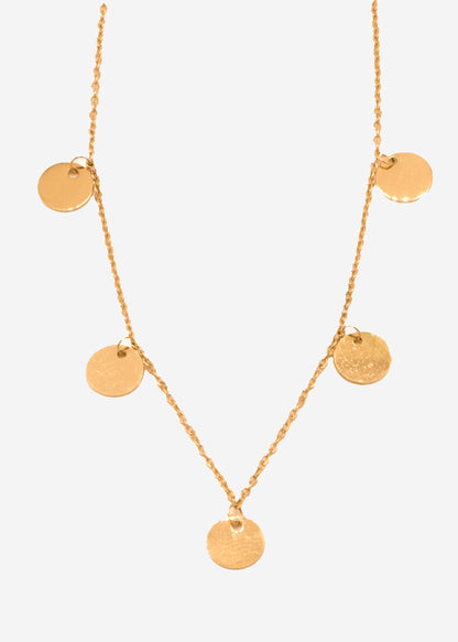 Round Disc Necklace - Gold
