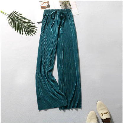 Thea Wide-Leg Silk Trousers